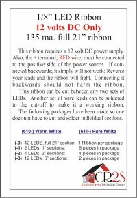 LED Pure White Ribbon 2" (4 pack)