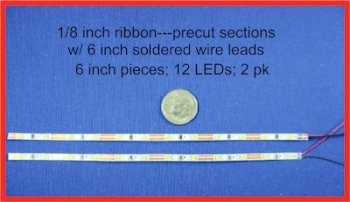 LED Warm White Ribbons 6" (2 pack)