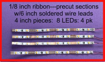 LED Warm White ribbon 4"(4 pack)