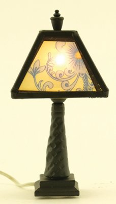 Ornate Tiffany Lamp, Black