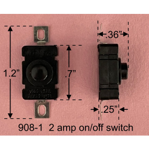 Black 2 amp on/off switch (5 pk)