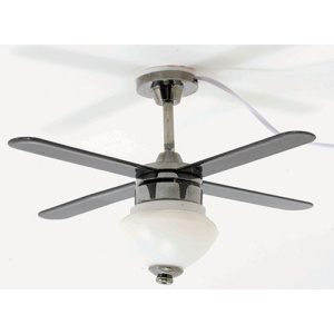 non-working ceiling fan, black blades